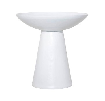 [001-22-5081-S-MATTWHITE] Bowl on stand ALU RAW/MATTWHITE 28x28x29