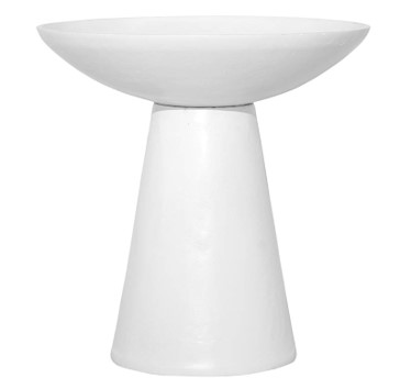 [001-22-5081-L-MATTWHITE] Bowl on stand ALU RAW/MATTWHITE 36x36x38