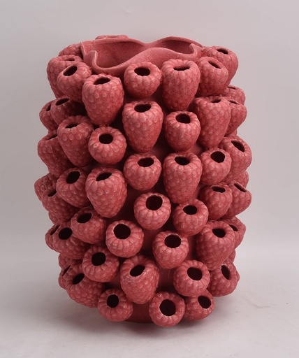 [270-262] PINK MATT CERAMIC VASE 'RASPBERRY' D36x45h