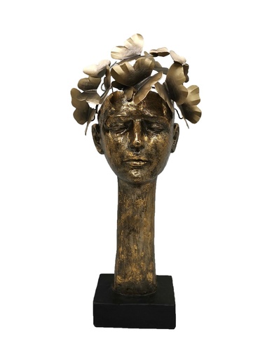 [365-304] RESIN LADY'S FACE ON BASE WITH BUTTERFLIES CROWN 38h