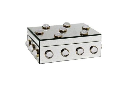 [370-786] RECT.MIRROR BOX 'CABOCHON' 29x20x11h