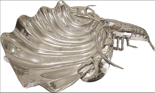 [450-227] PUNCH BOWL 'LOBSTER' NICKLE 62x44x16h