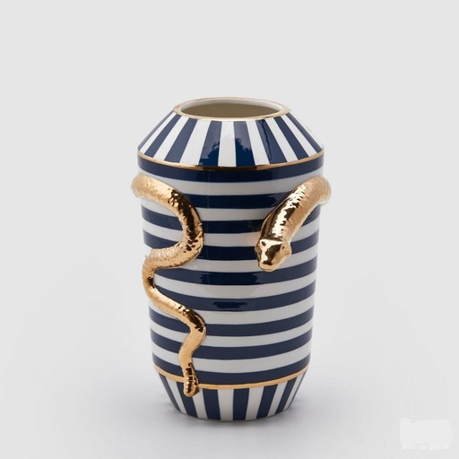 [019572,830] VASE EGYPT SNAKE C/RIGHE H32 D21