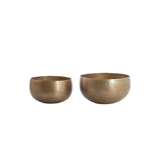 [6346285] Set 2 Dish vase "L" 53x28,5 cm, Dish vase "s" 44x25,5cm YARO light gold