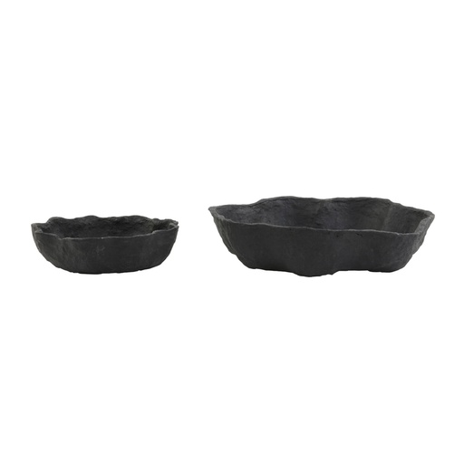 [6337012] Dish S/2 Ø30x9+Ø50x9 cm BABUR black


