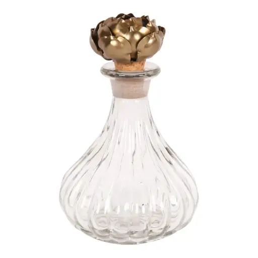 [12242355] Deco bottle with rose stopper18 cm