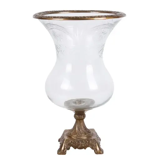 [8777.355] Vase glass/allu 38 cm 