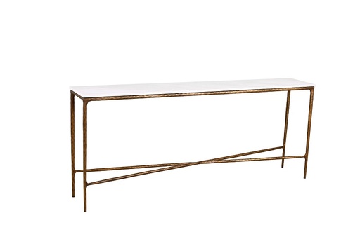 Console 'PATRAS' GOLD FRAME+WHITE MARBLE 180x30x75h