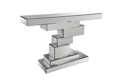 Console TABLE 'ROCKS' GLASS/MIRROR FH 120x33x80h