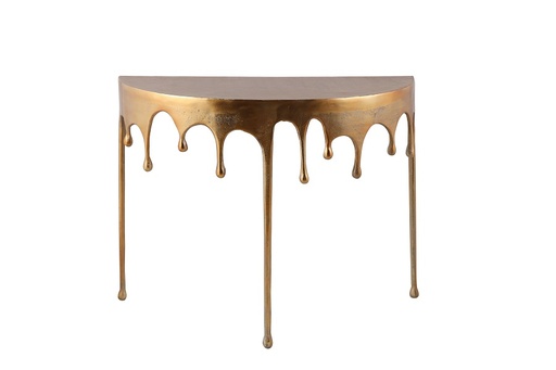 Console ANT.GOLD 'DRIP' HALF ROUND WALL TABLE 91x34x75h FH