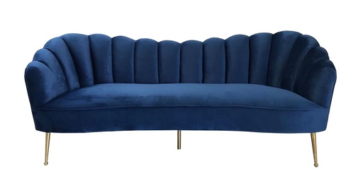 SOFA 'ASCONA' D.BLUE VELVET225x95x92h FH