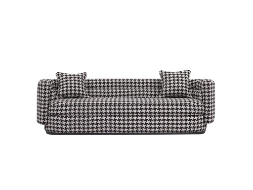 3 SEATER 'CARINGTON' PIED DE POULE FABRIC 220x82x70h