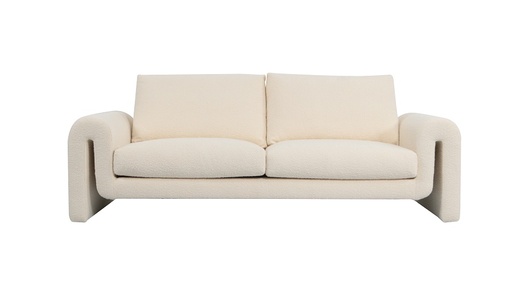 3 SEATER 'FLORIDA' CREAM BOUCLÉ FABRIC 220x93x71h