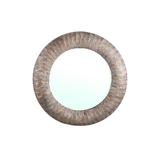 [713521] Arenza Gold iron mirror with stripes round 78.0 x 8.0 x 78.0 cm