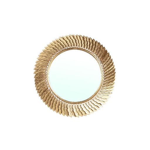 [713509] Posh Gold iron mirror leafs frame round 72.0x3.0x72.0 cm 