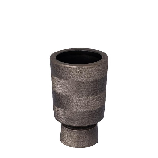 [719945] Erga Black alu sheet zigzag pot round S 19.5 x 19.5 x 30.0 cm 