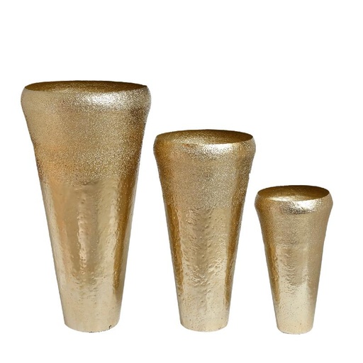 [715793] Gyda Gold alu sheet pot shiny border round SV3 53.0 x 53.0 x 103.0 cm 