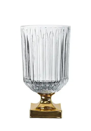 [104160] Nachtmann - Minerva Vase - Gold Footed, 32cm, 12.4in (Single Pack)