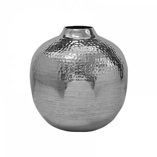 [001-22-4881-NICKEL] Vase textcherd ALU/NI 26x26x33