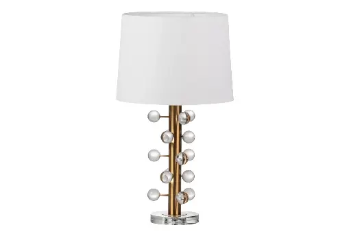 [579015] HAMBURGO METAL GLASS TABLE LAMP 36x36x63 CM