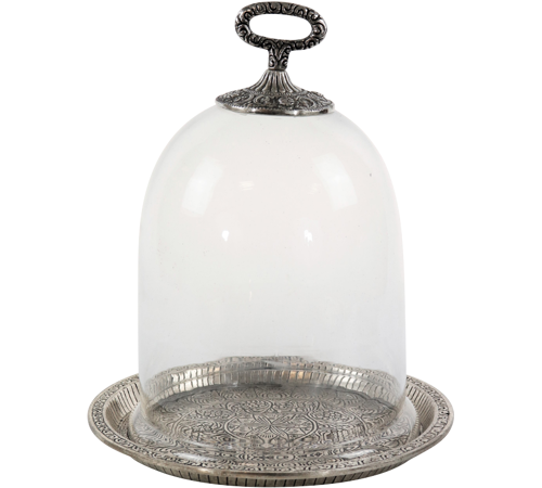 [3850] glass dome w.plate aladin 23x23x28cm