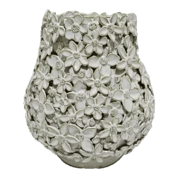 [39177] Vase Guadeloupe flowergarden white
