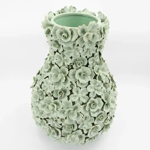 [39362] Vase All Roses Jade large Ø35x52 cm