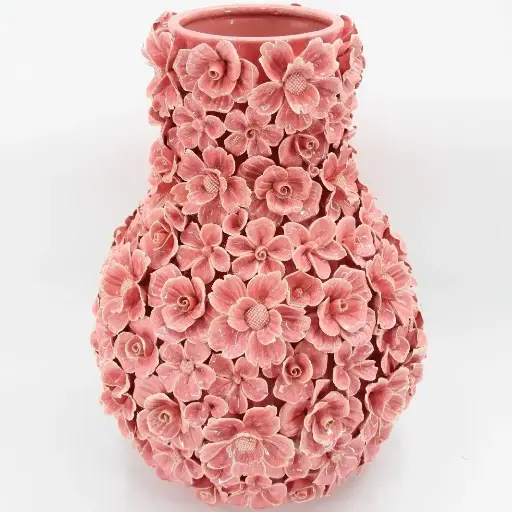 [39363] Vase All Roses pink large Ø35x52 cm
