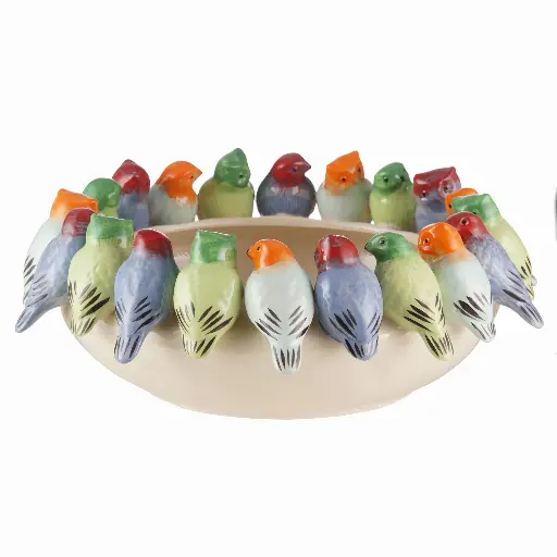 [39509] Dish Songbirds ceramic Ø38x15 cm