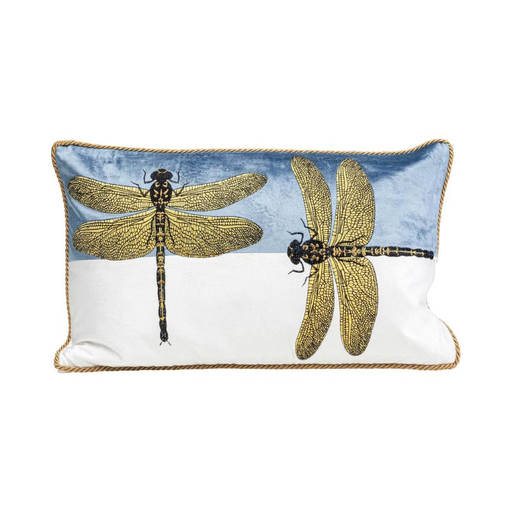[55239] Cushion Glitter Dragonfly White 50x30cm set 2