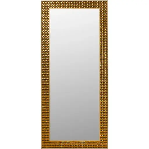 [80103] Wall Mirror Crystals Brass 80x180cm