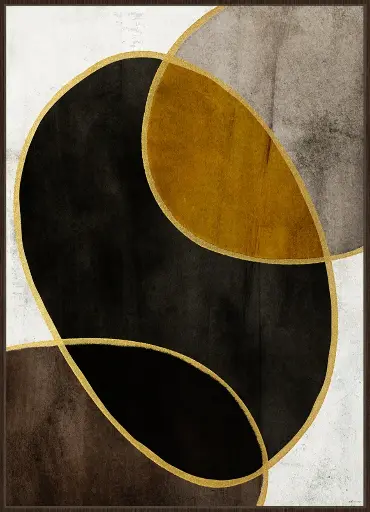 [370-512] FRAME OVAL BLACK/BROWN/GOLD 100x140h