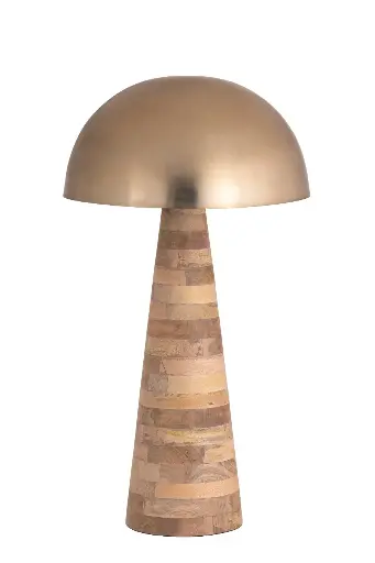 FLOOR LAMP 'PEYO' MANGO + SHADE GOLD MATT D51x95h