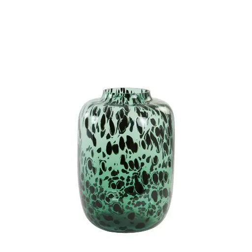 [5803282] Vase Ø24x34 cm KOBALA glass green-black