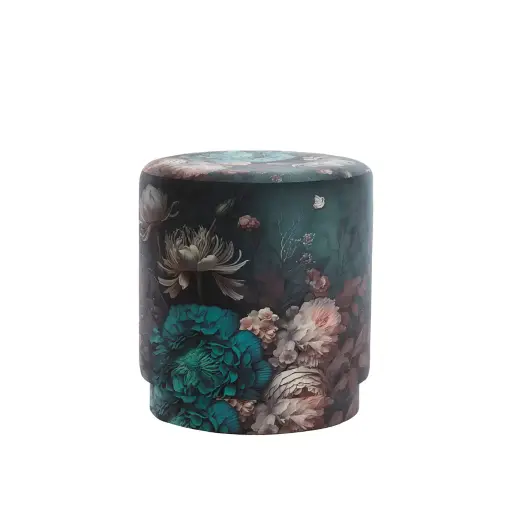 [5511700] Pouf Ø40x45 cm PARRITA velvet multi